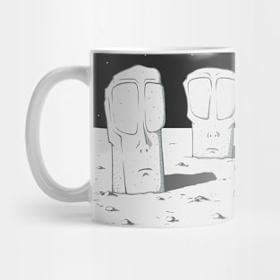 Lunar Lark: Astronaut Encounters Alien Stoneface Mug